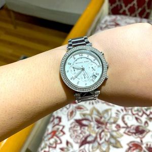 Silver Michael Kors Parker Chronograph Watch 🕰